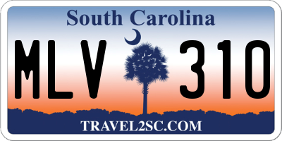SC license plate MLV310