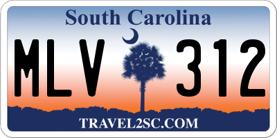 SC license plate MLV312
