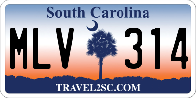 SC license plate MLV314