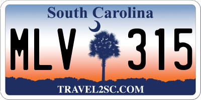 SC license plate MLV315