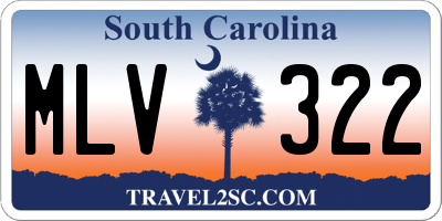 SC license plate MLV322