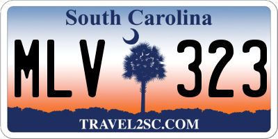 SC license plate MLV323