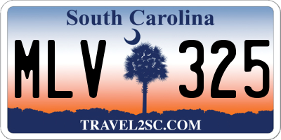 SC license plate MLV325