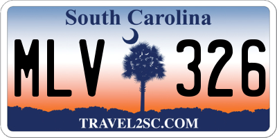 SC license plate MLV326