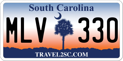 SC license plate MLV330