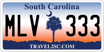 SC license plate MLV333
