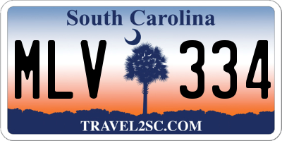 SC license plate MLV334