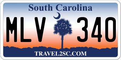 SC license plate MLV340
