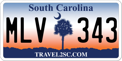 SC license plate MLV343