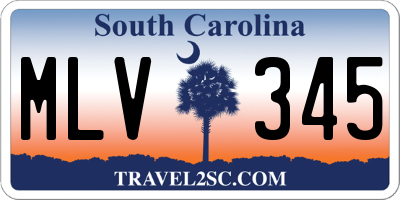 SC license plate MLV345