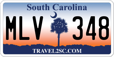 SC license plate MLV348