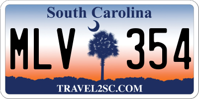 SC license plate MLV354