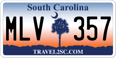SC license plate MLV357