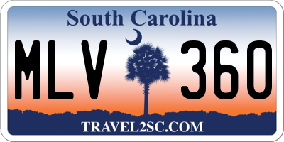 SC license plate MLV360