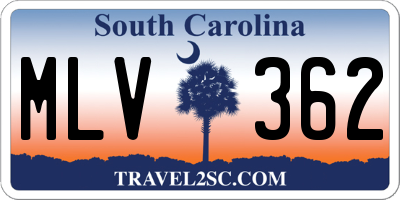 SC license plate MLV362