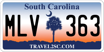 SC license plate MLV363