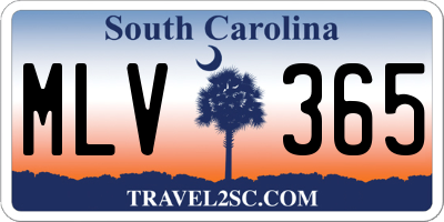 SC license plate MLV365