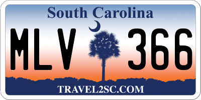 SC license plate MLV366