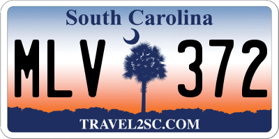 SC license plate MLV372
