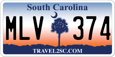 SC license plate MLV374
