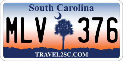 SC license plate MLV376