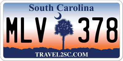 SC license plate MLV378