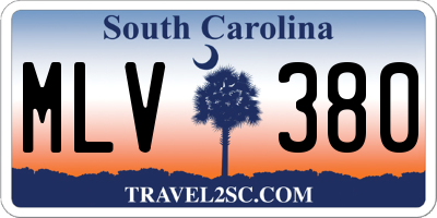 SC license plate MLV380