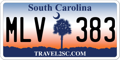 SC license plate MLV383