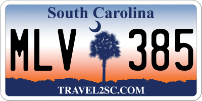SC license plate MLV385