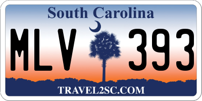 SC license plate MLV393