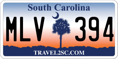 SC license plate MLV394
