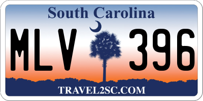 SC license plate MLV396