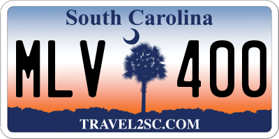 SC license plate MLV400