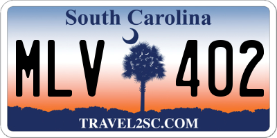 SC license plate MLV402