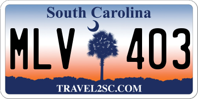 SC license plate MLV403
