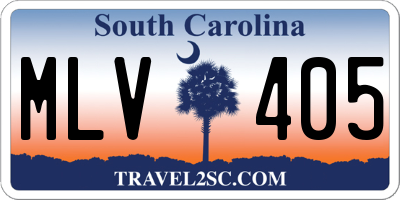 SC license plate MLV405