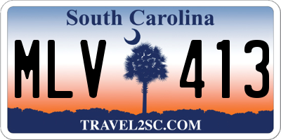 SC license plate MLV413
