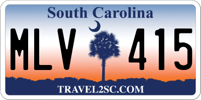 SC license plate MLV415