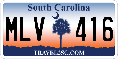 SC license plate MLV416