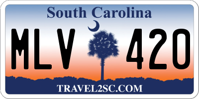 SC license plate MLV420