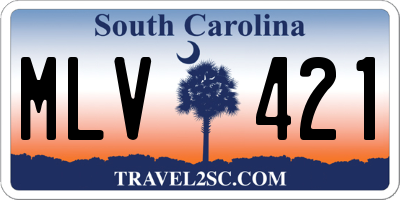 SC license plate MLV421