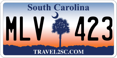 SC license plate MLV423