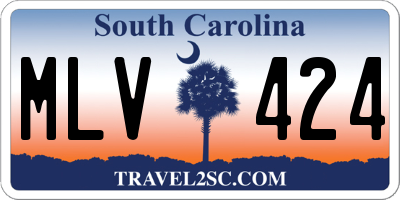 SC license plate MLV424