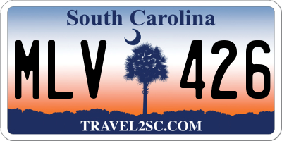 SC license plate MLV426