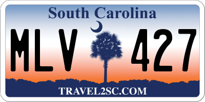 SC license plate MLV427