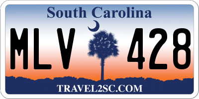 SC license plate MLV428