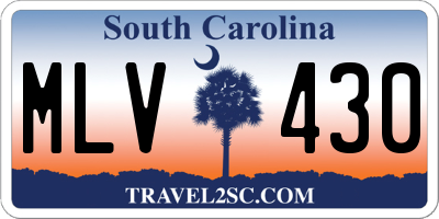 SC license plate MLV430