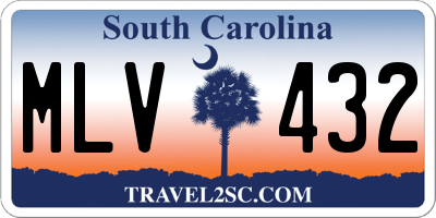 SC license plate MLV432