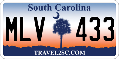 SC license plate MLV433
