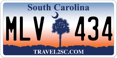 SC license plate MLV434